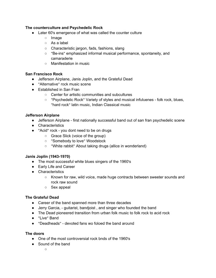 Week 8 - Introduction to Music