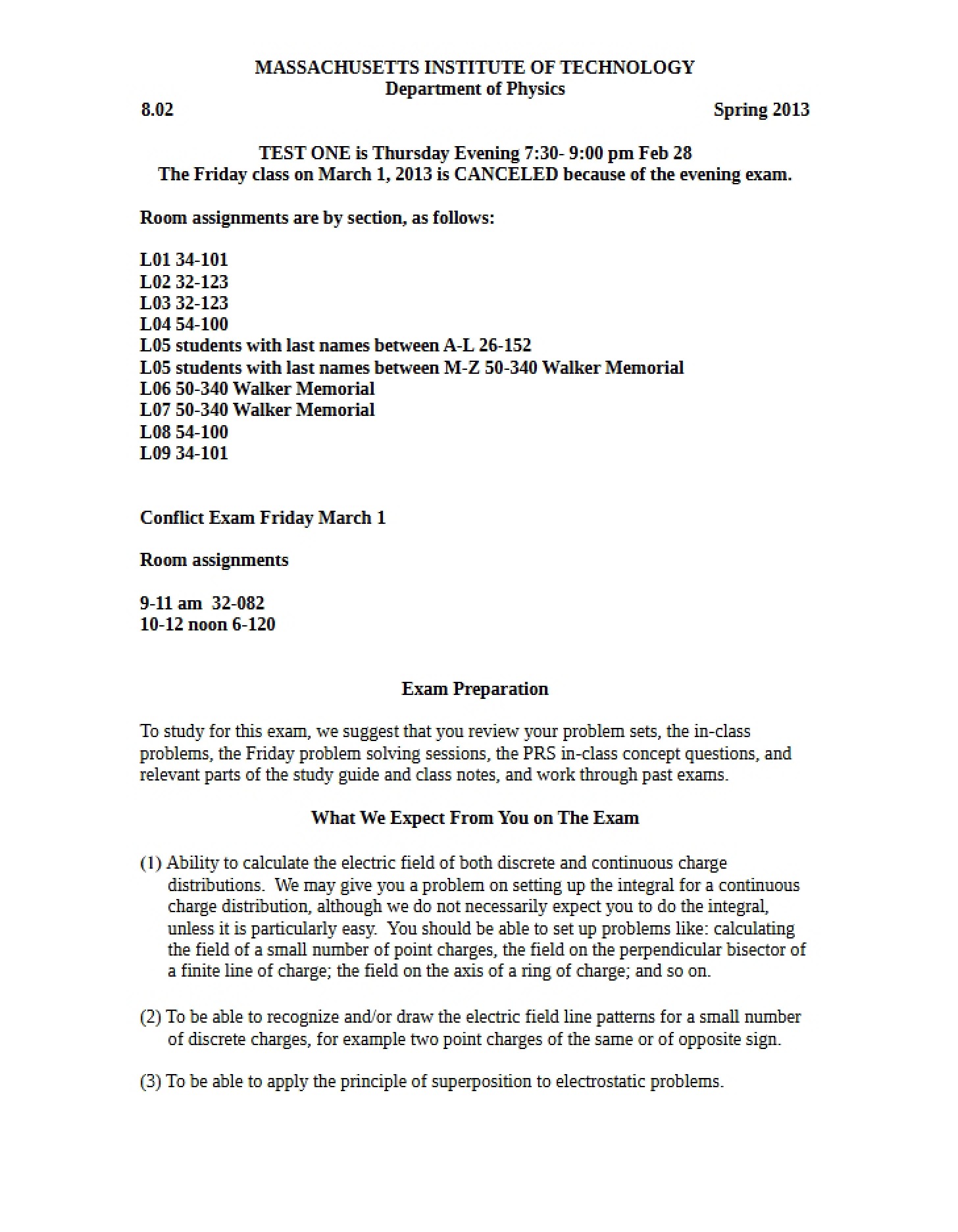First Examination