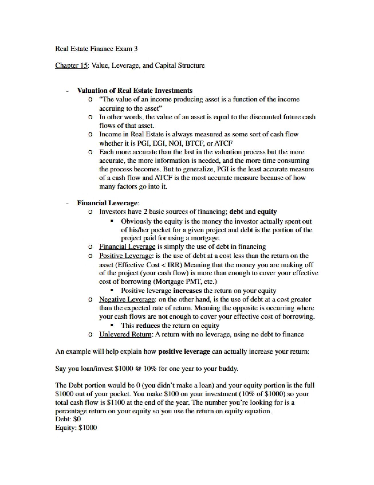 Capital Structure Value and Leverage Ch 15