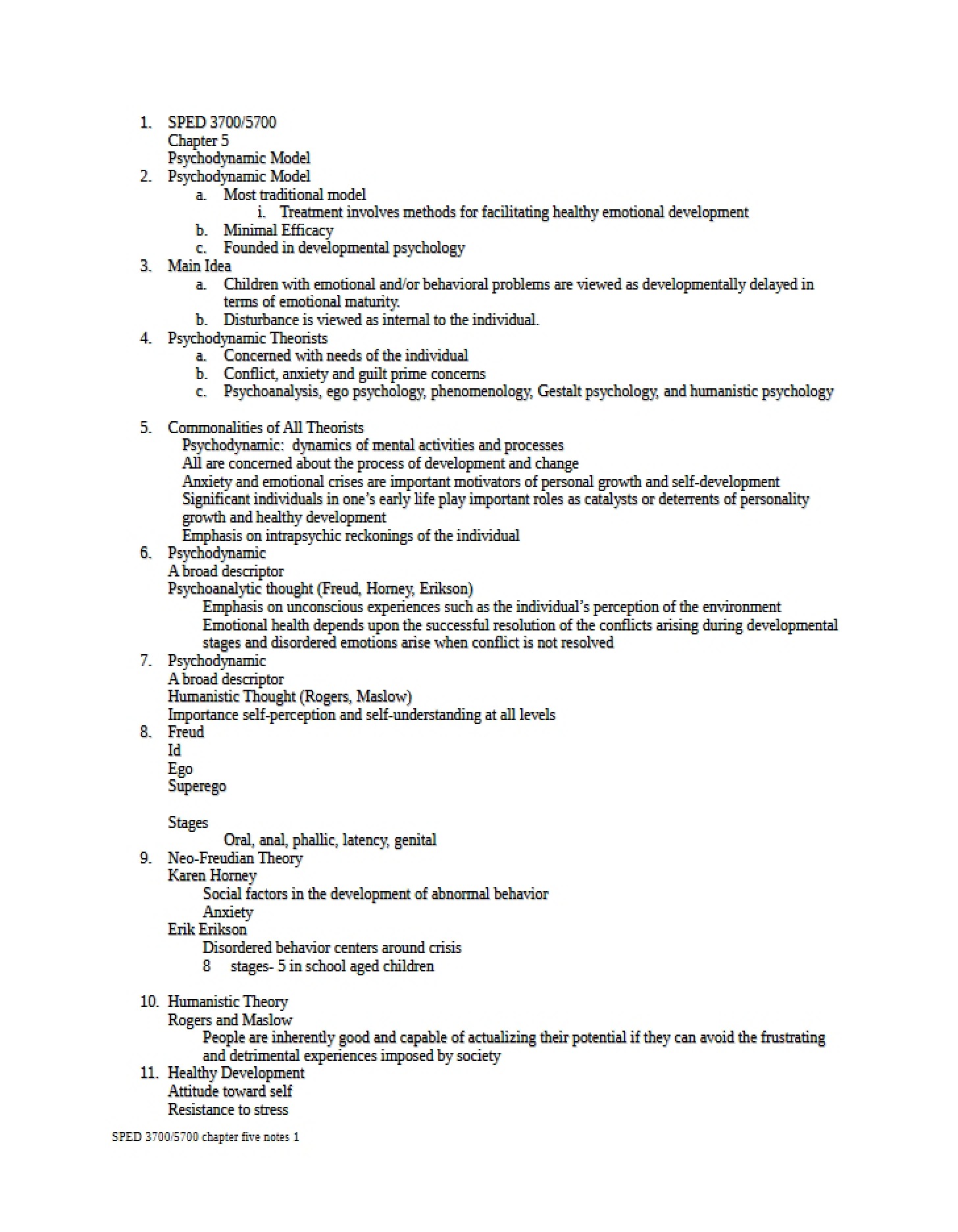 Class Notes