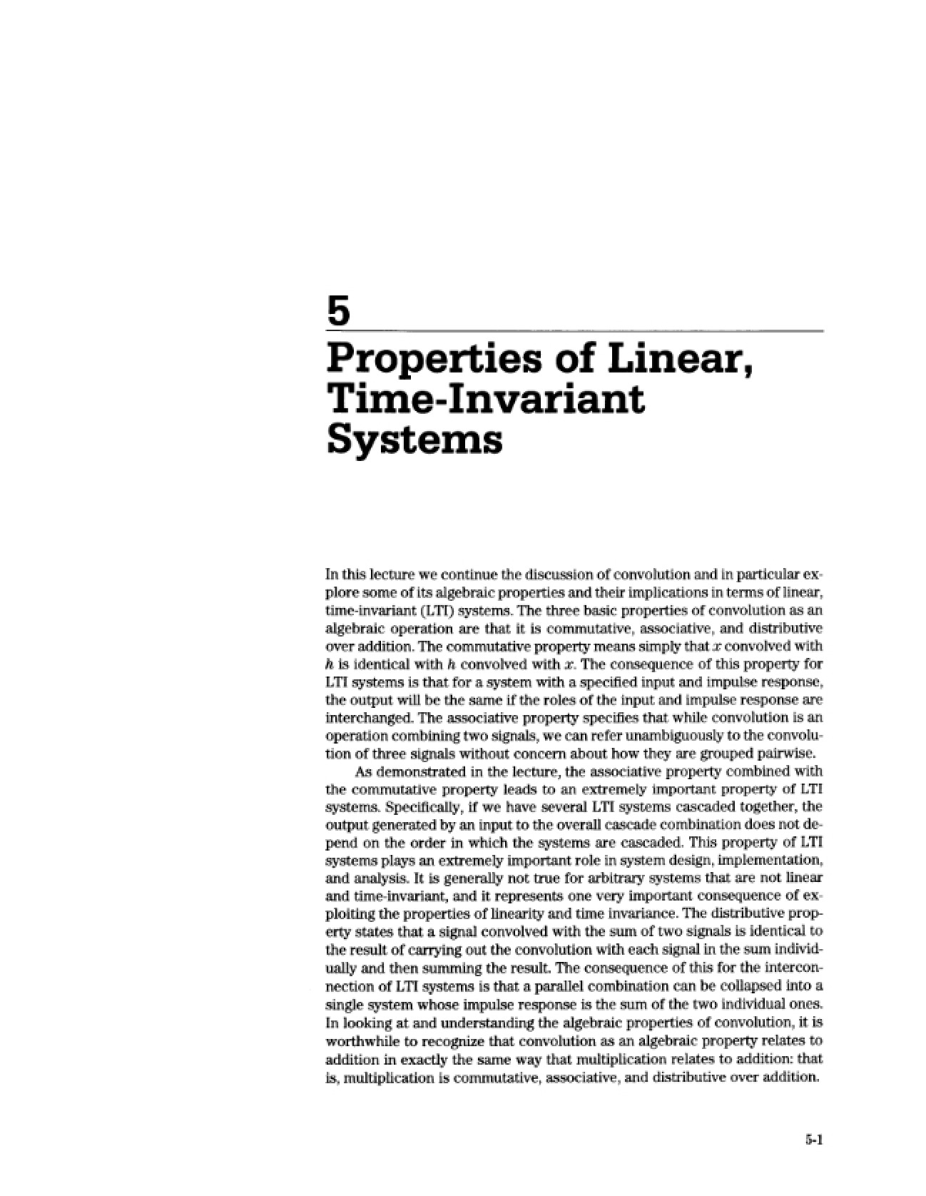 Linear Time-Invariant System Properties