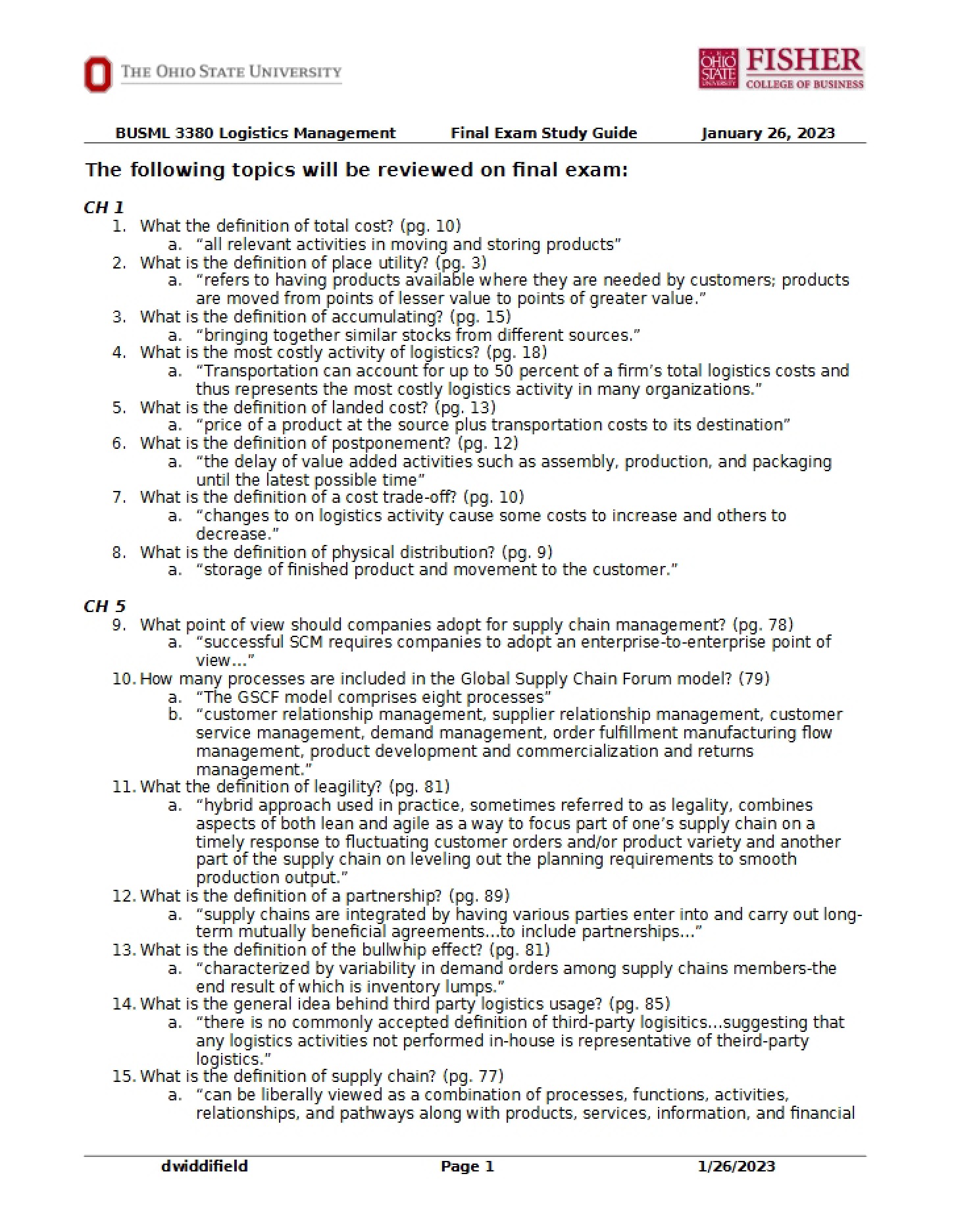Final Course Exam
