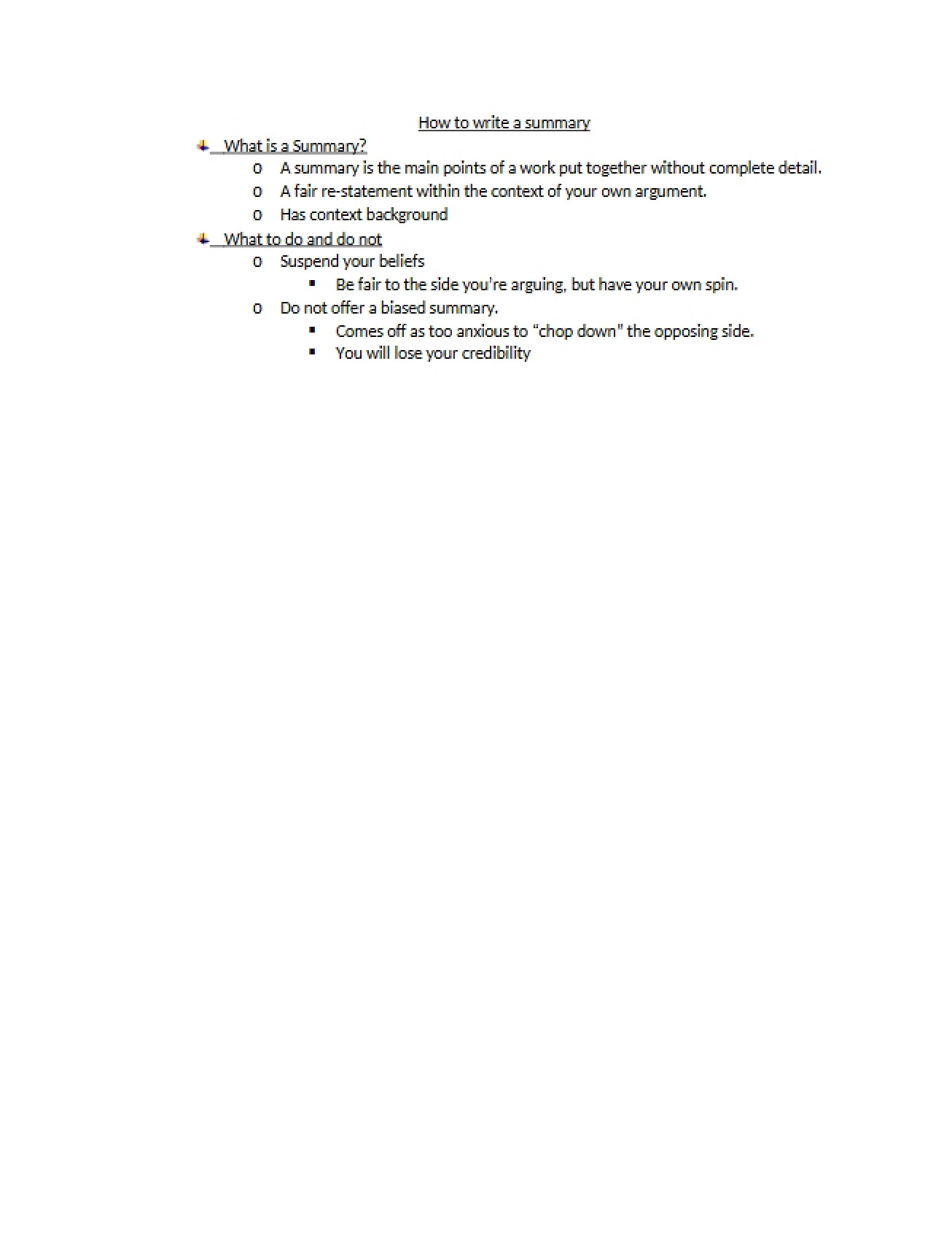 Summary Writing Techniques