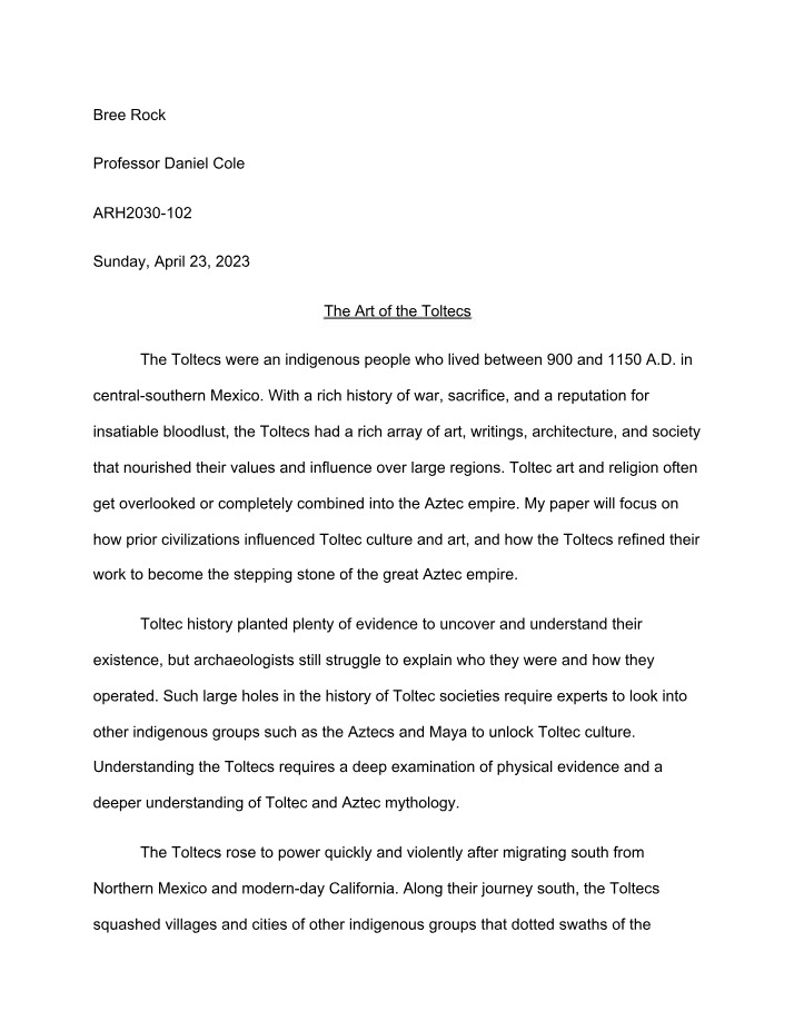 Final Paper for Art History
