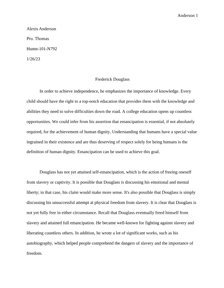 Frederick Douglass - Emancipation and the Importance of Knowledge