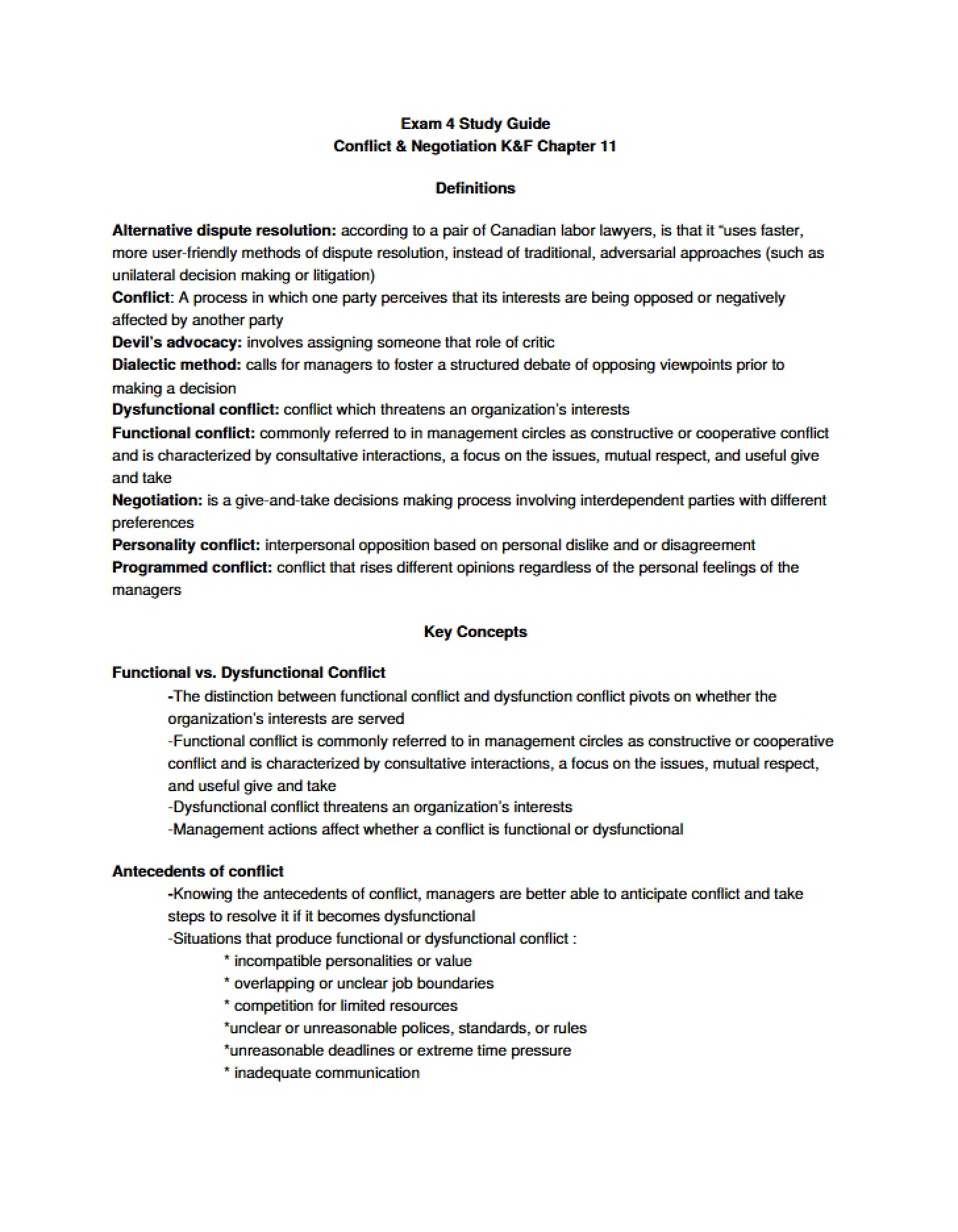 Fourth Exam Study Guide
