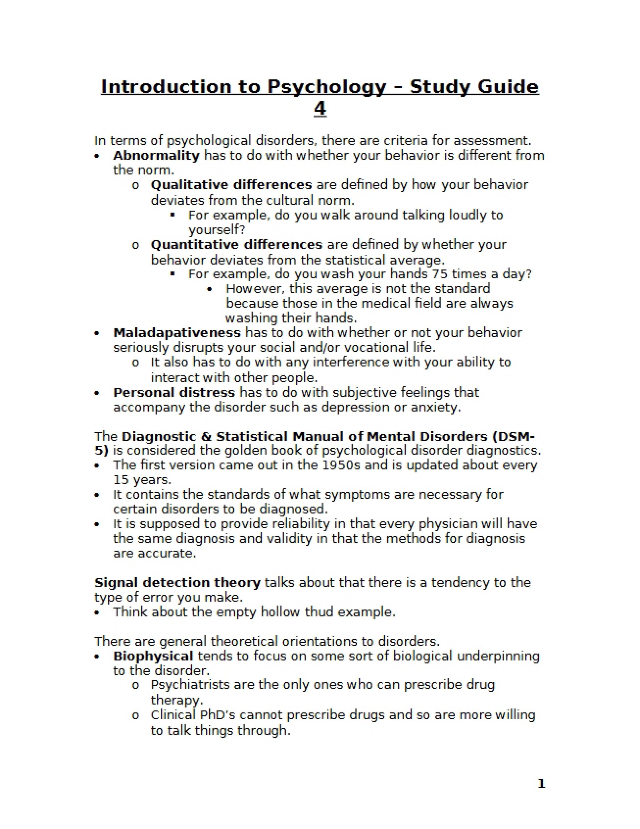 Psychology Fundamentals