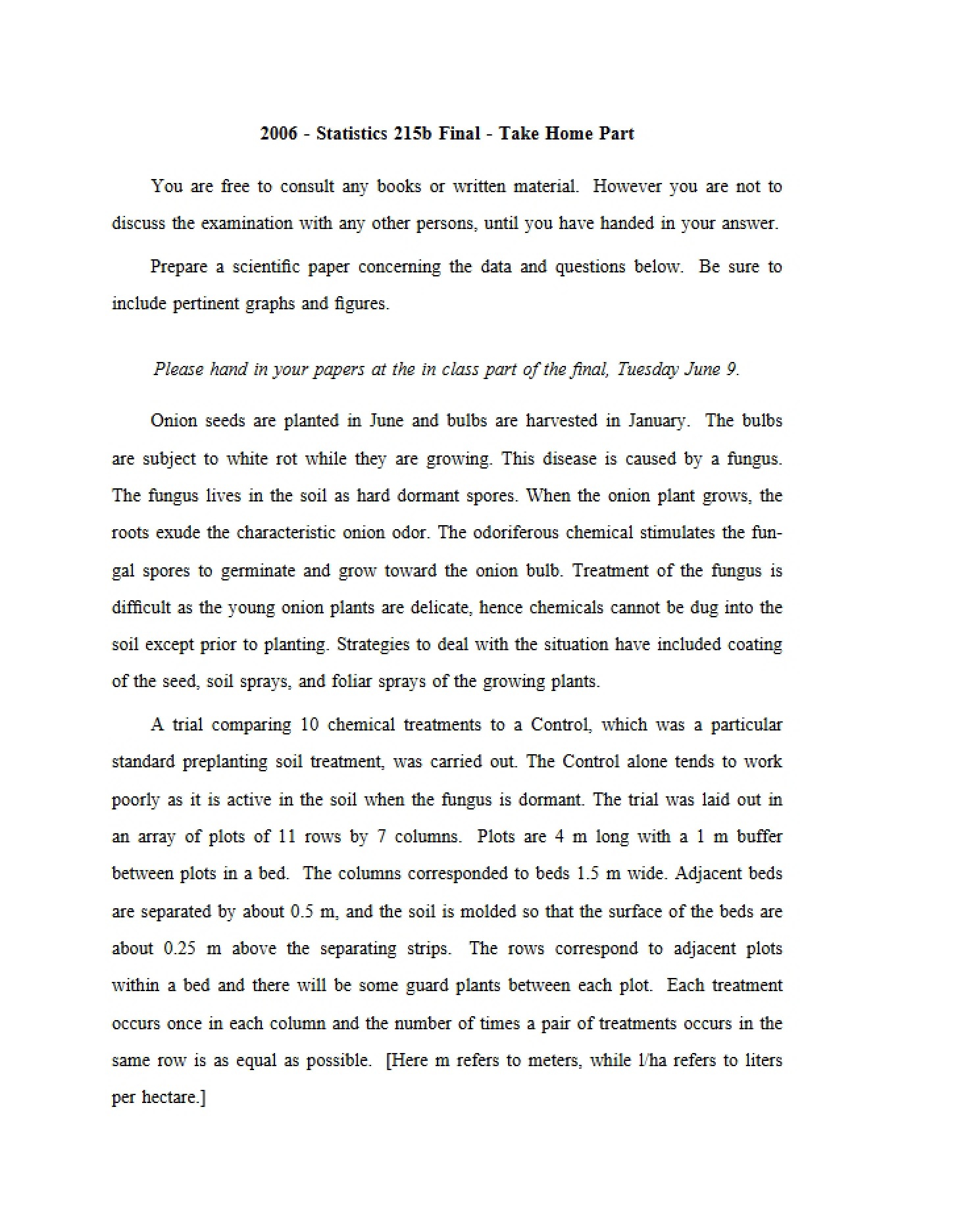 Take-Home Portion of Statistics 215b Final