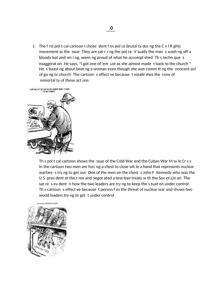 Exposing Police Brutality and Irony in Political Cartoons