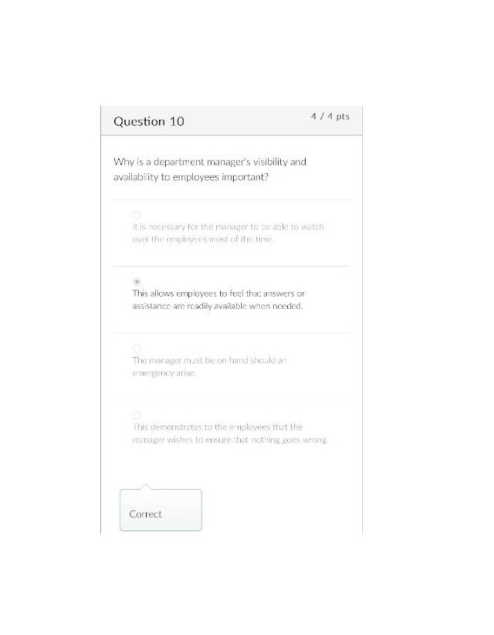 Importance of Availability and Visibility for Department Managers