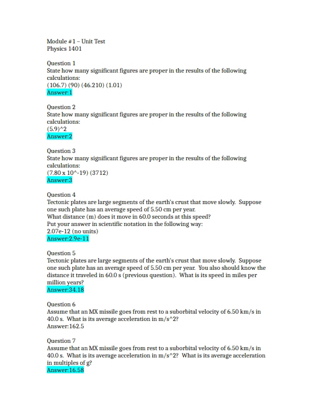 Module 1 Unit Test - 3 Pages