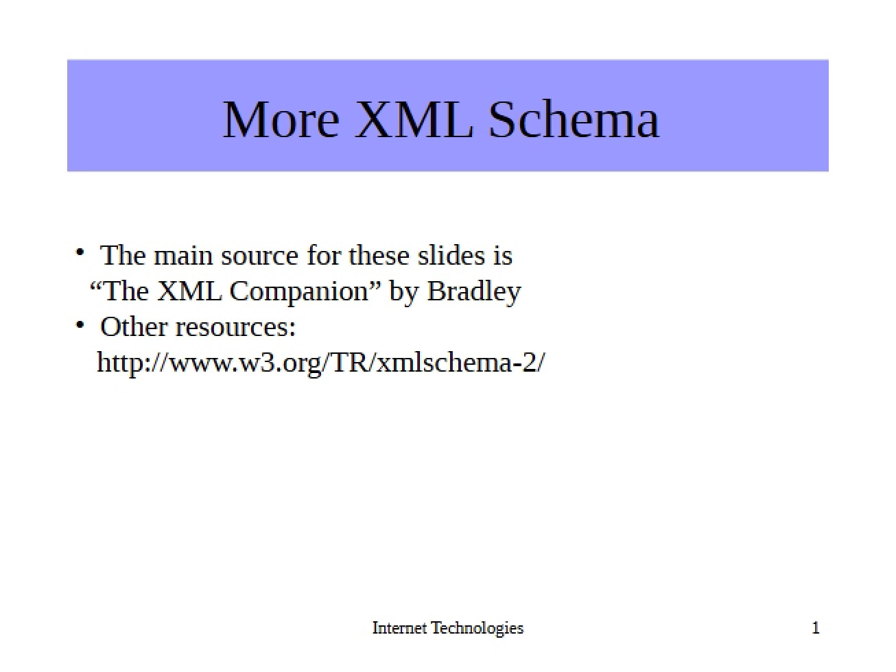 Additional XML Schema Concepts