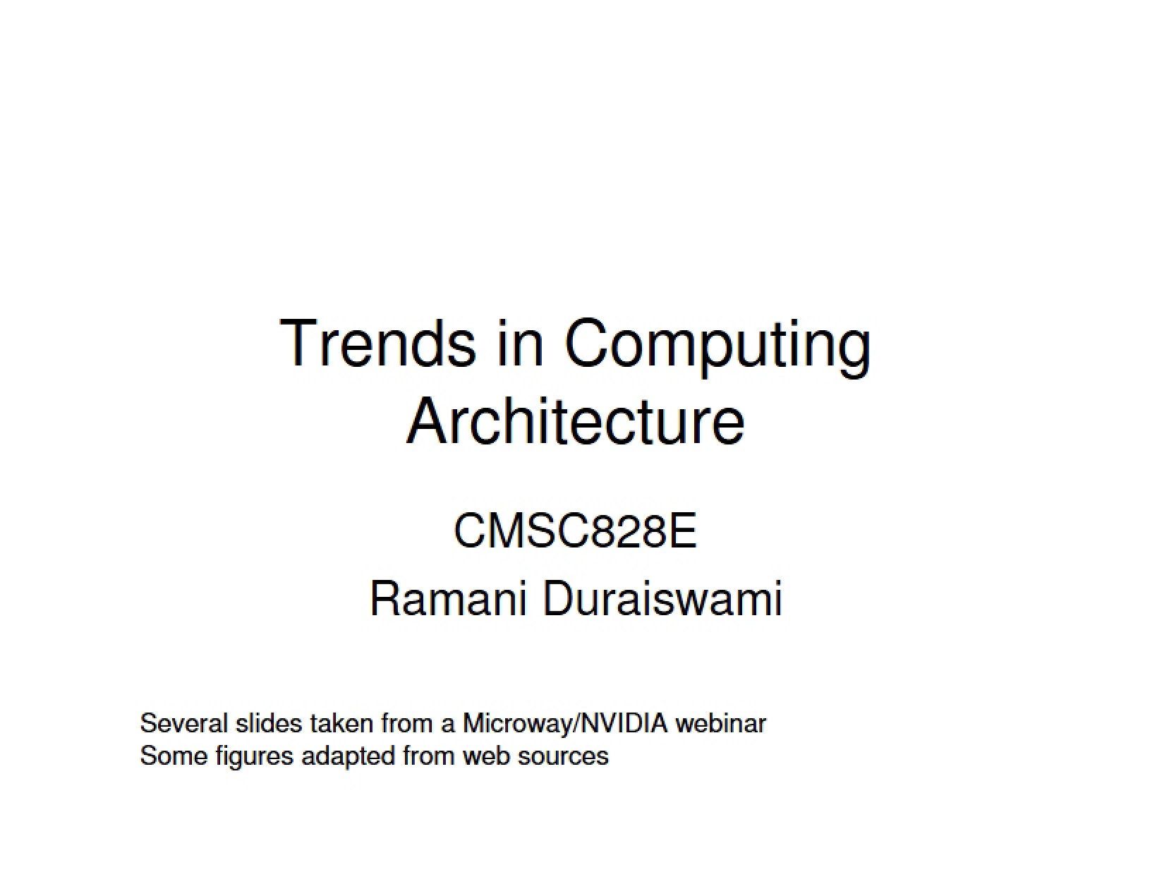 Computing Architecture Trends