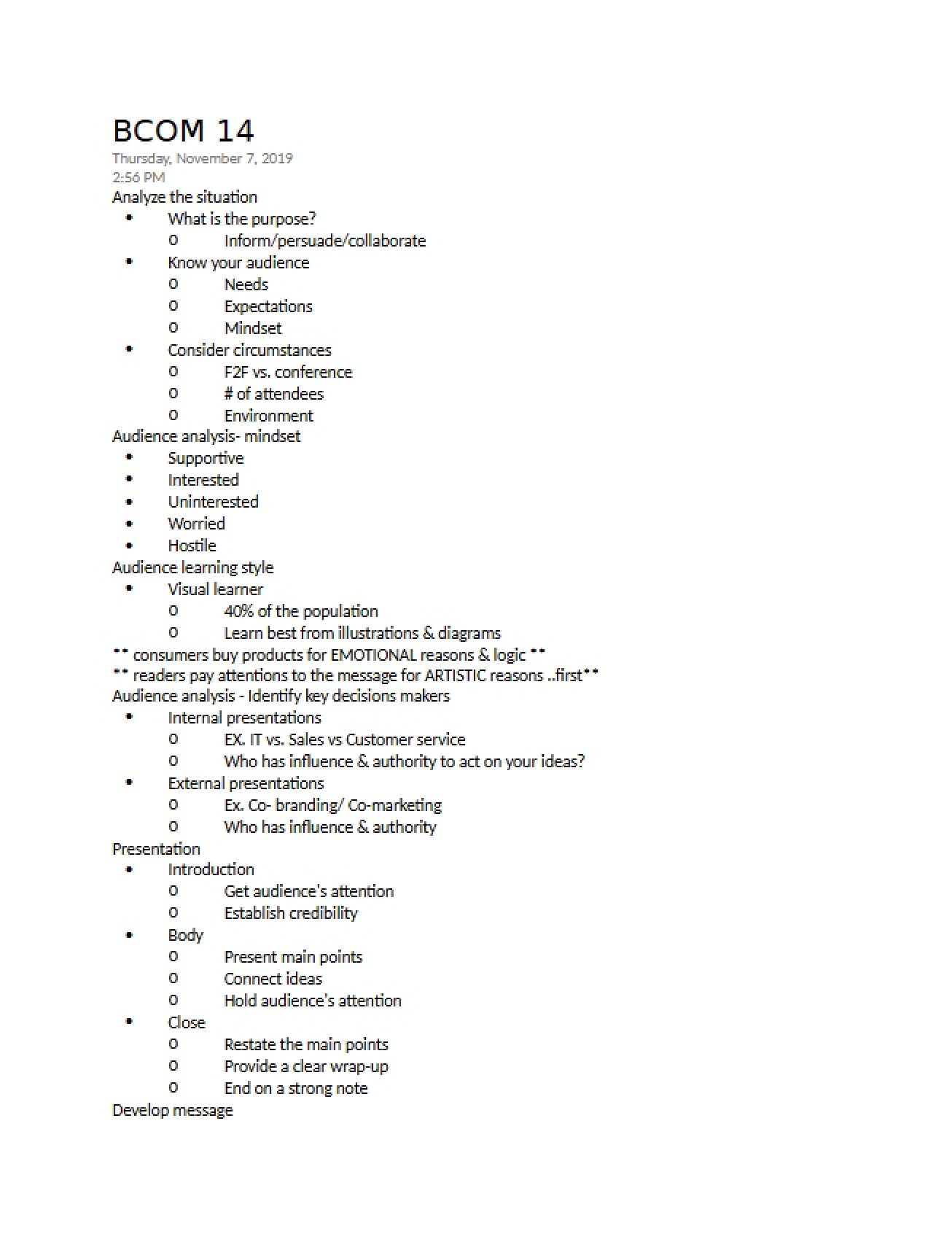 Oral Presentation Materials
