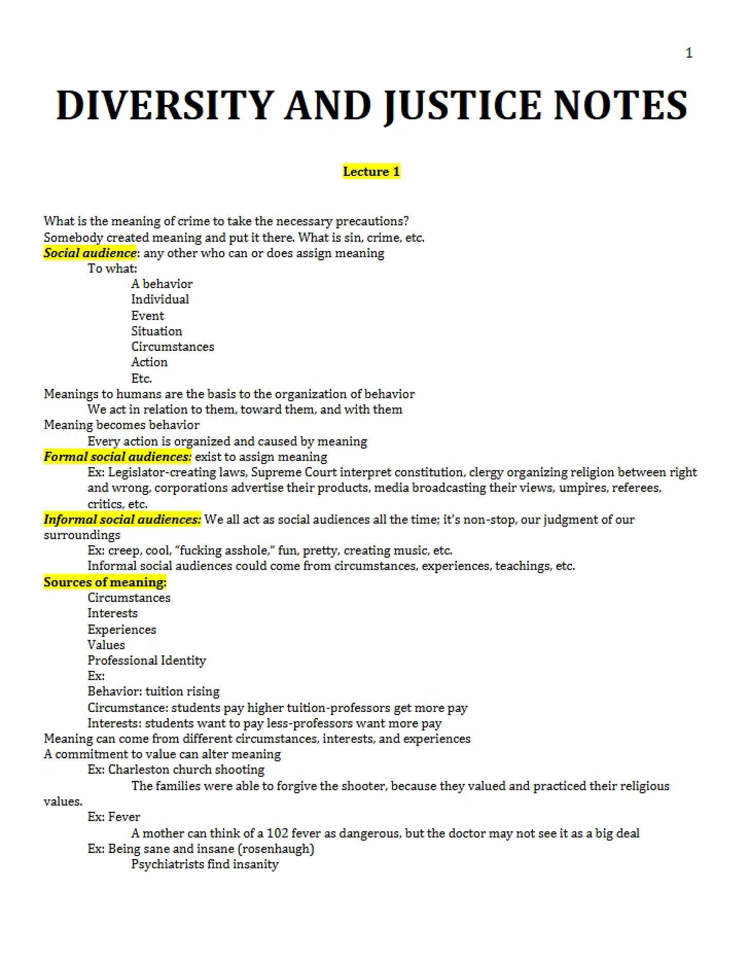 Equitable Principles and the Concept of Diversity