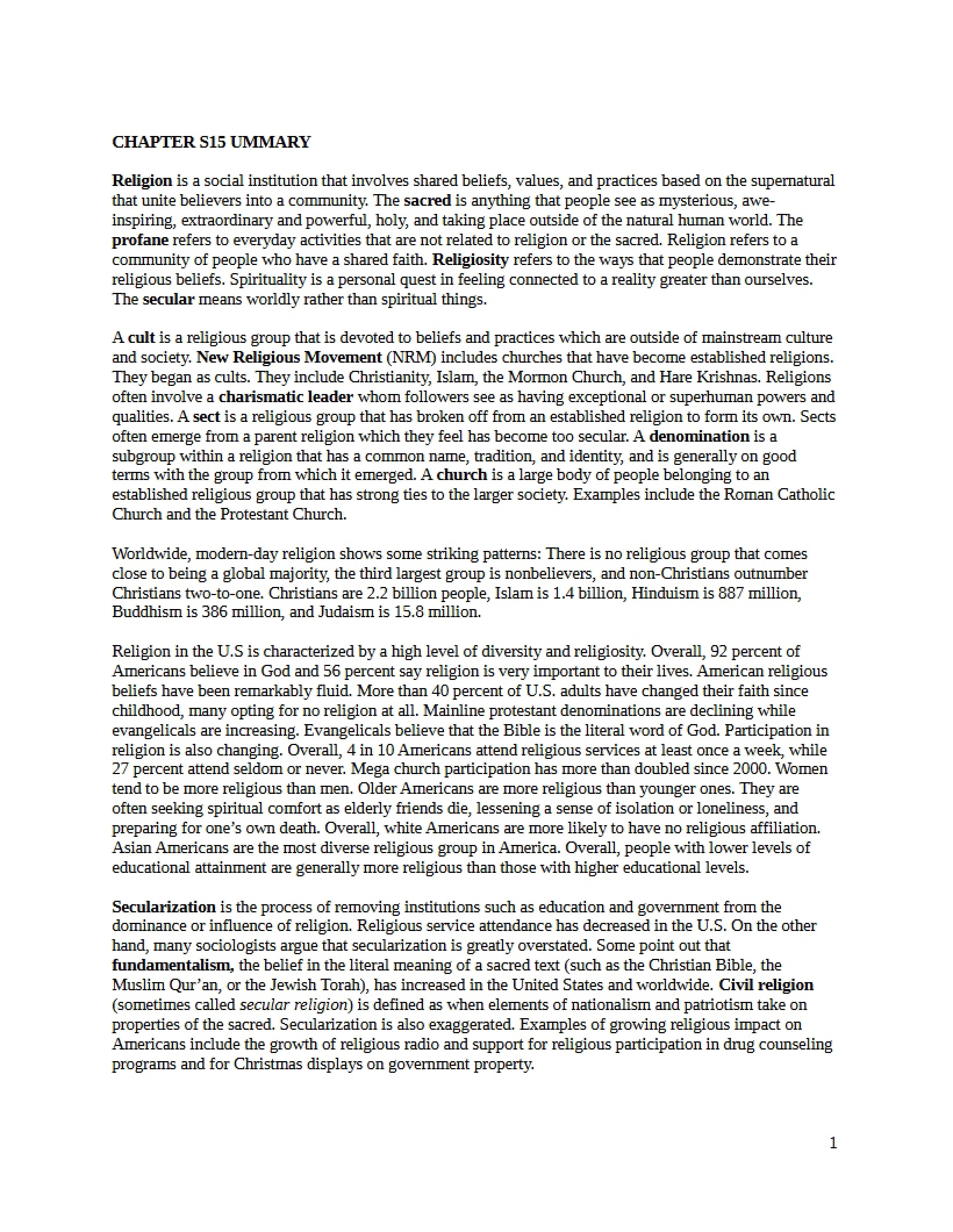 Notes for Sociology (7)
