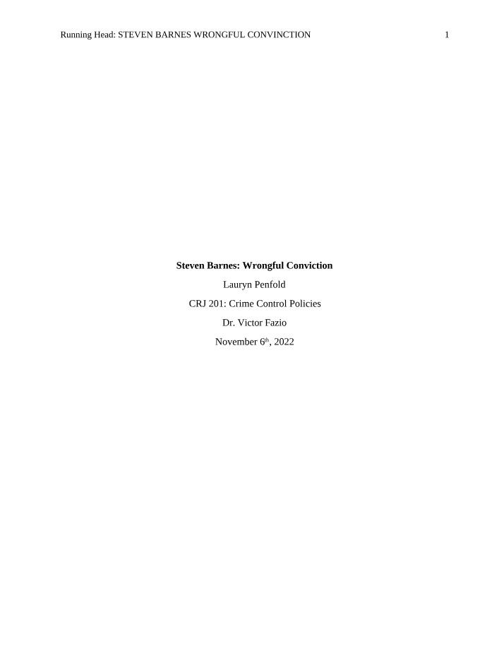 Wrongful Conviction Policy Paper