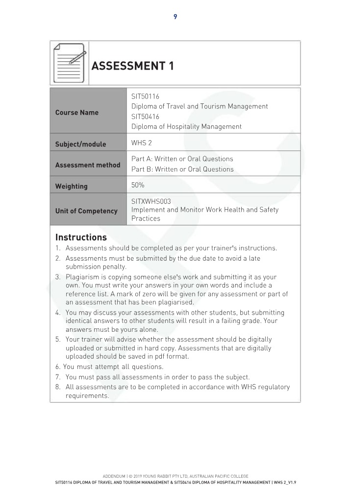 Assessment 1 - WHS 2