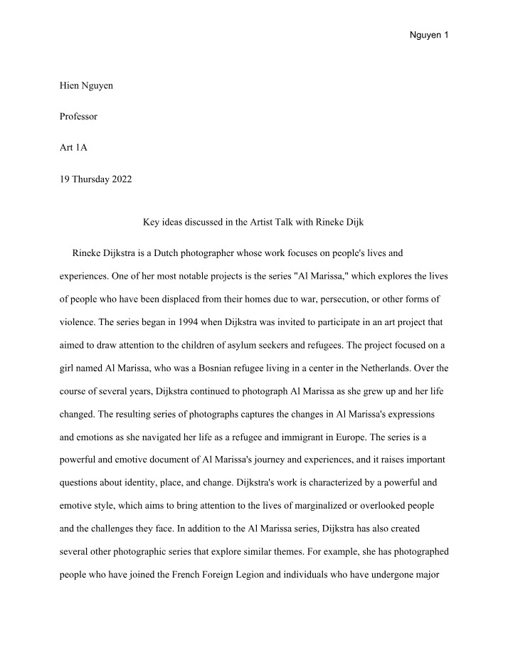 Reflection on Al Marissa