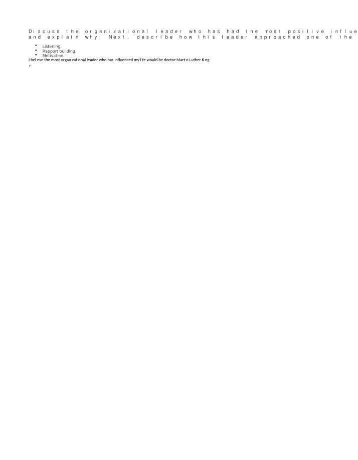 Organizational Leader Essay