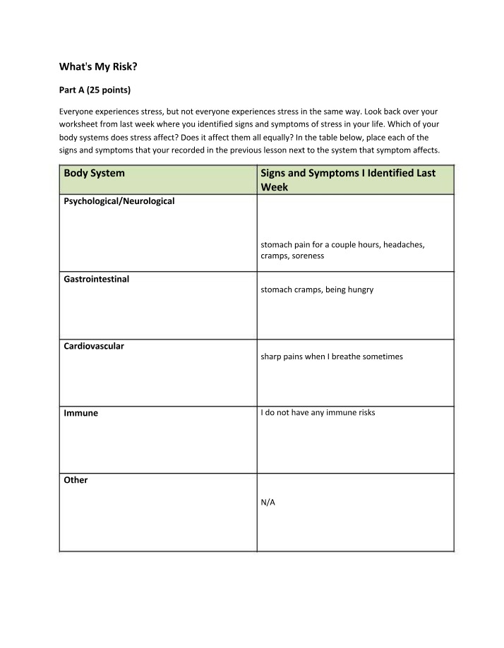 Risk Factors for Stress-Related Illnesses
