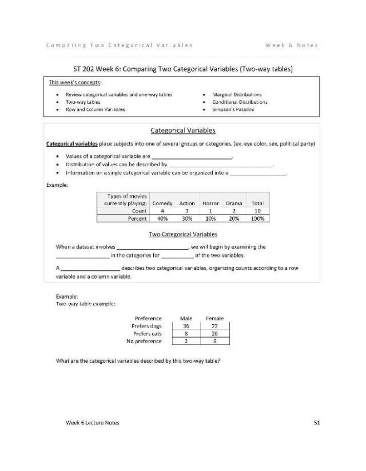 Lecture Notes for Week 6