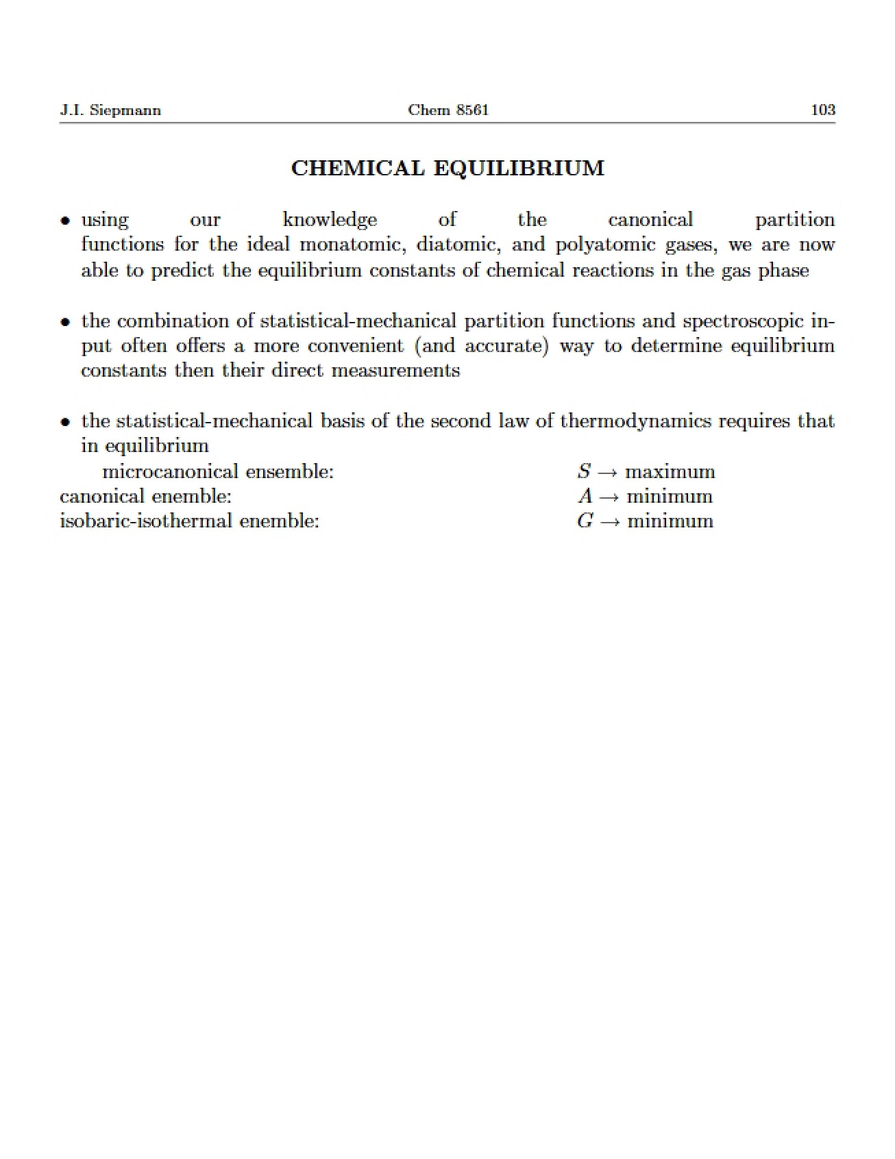 Equilibrium in Chemistry