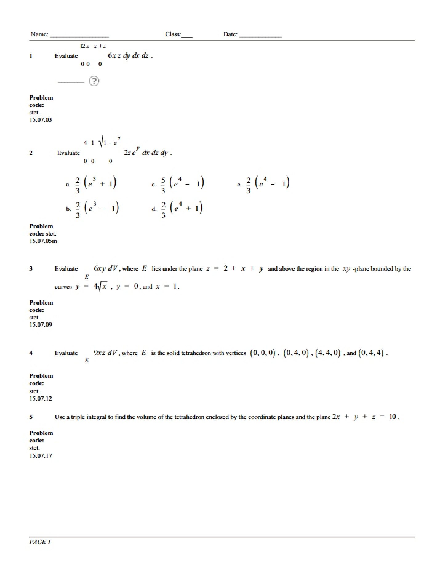 Homework 15 Math 22
