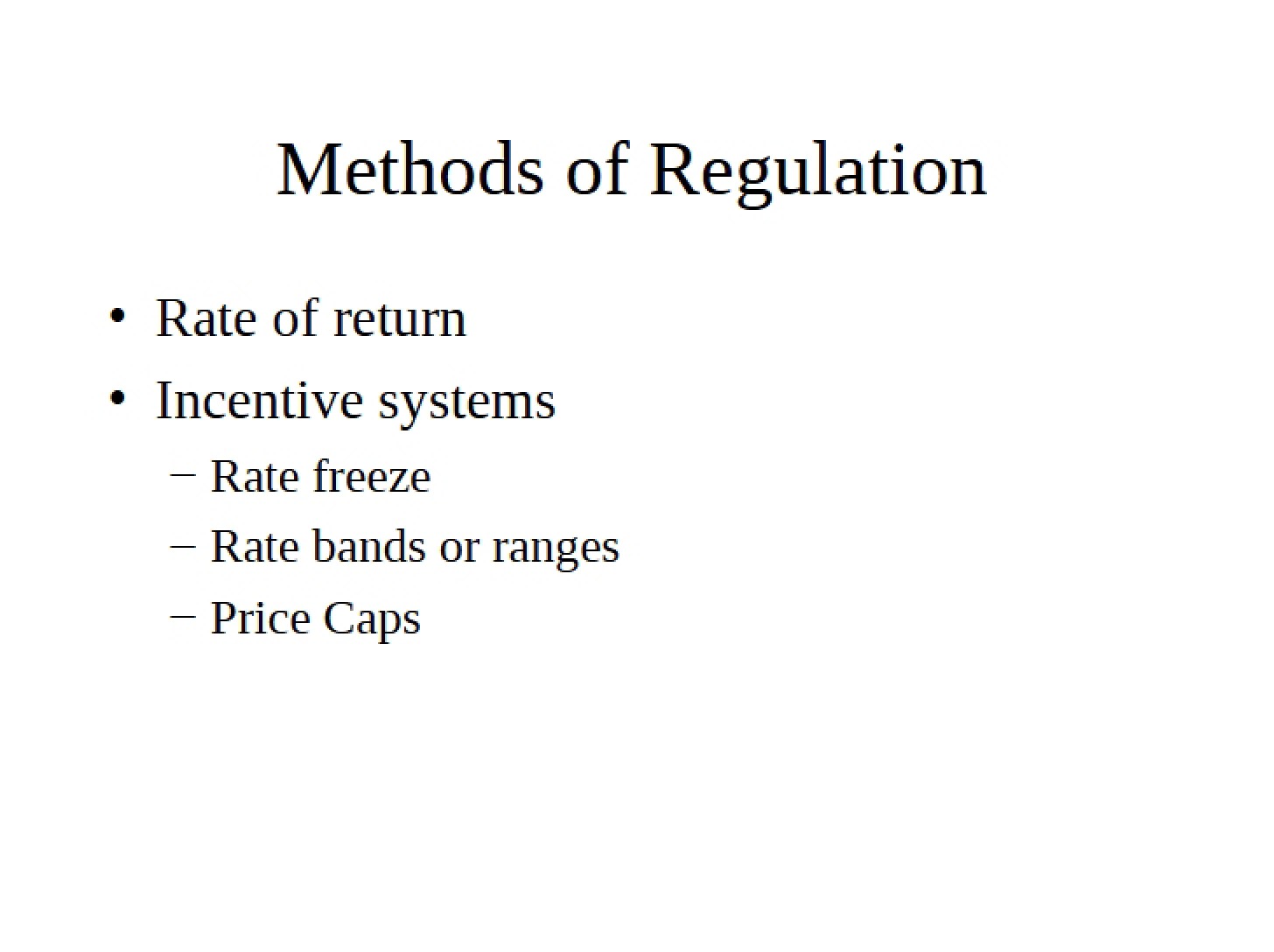 Regulatory Methods