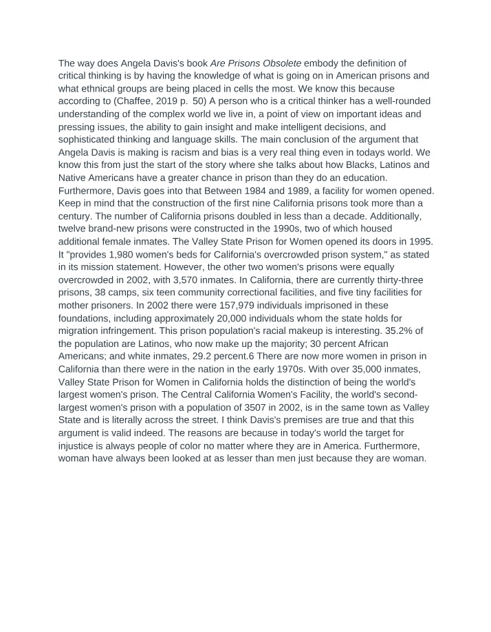 Racism and Bias in American Prisons - Insights from Angela Davis