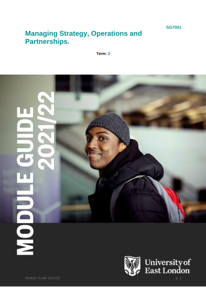 SG7001 Module Guide - Managing Strategy, Operations and Partnerships