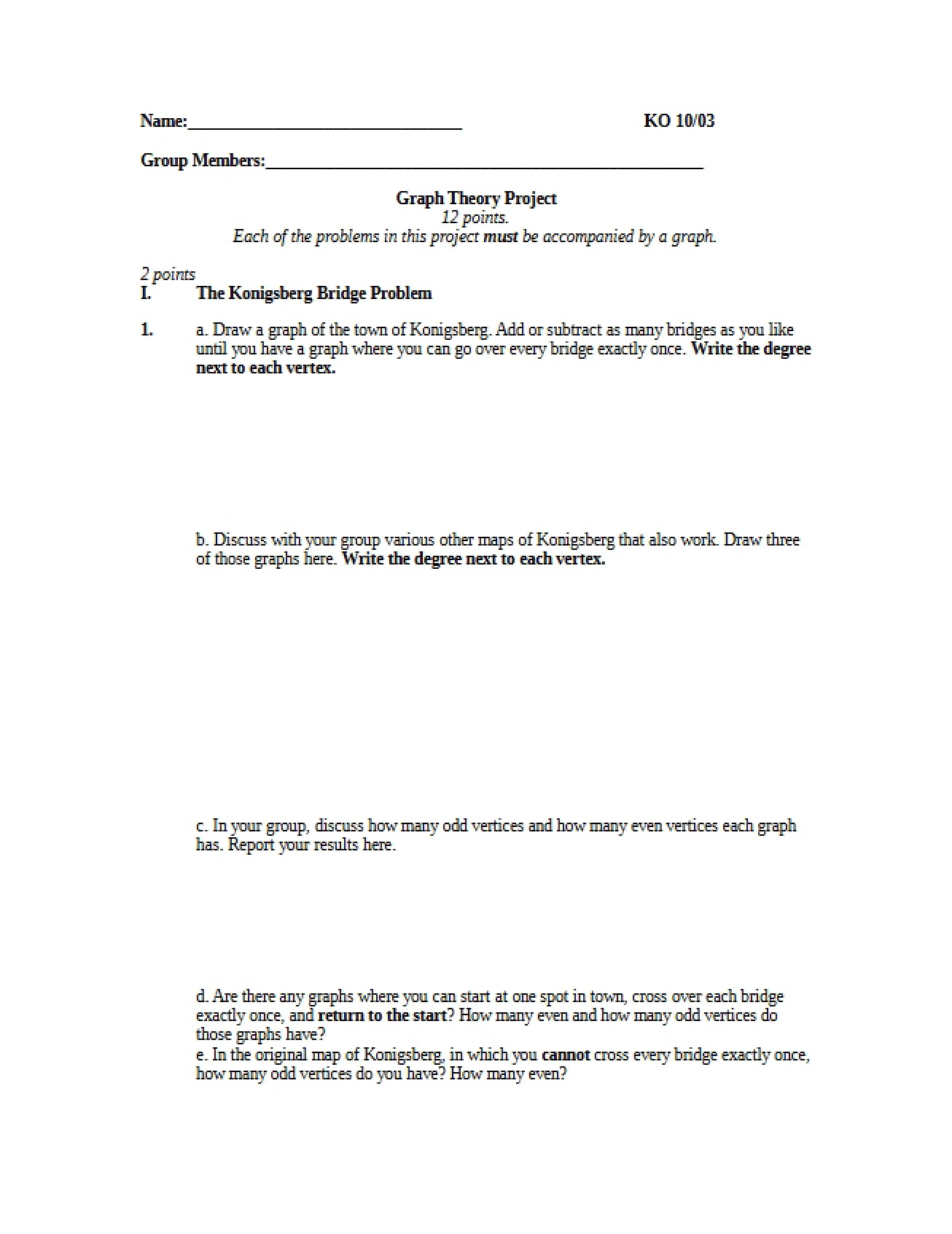 Project on Graph Theory