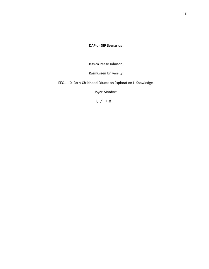 Scenarios Comparing DAP and DIP