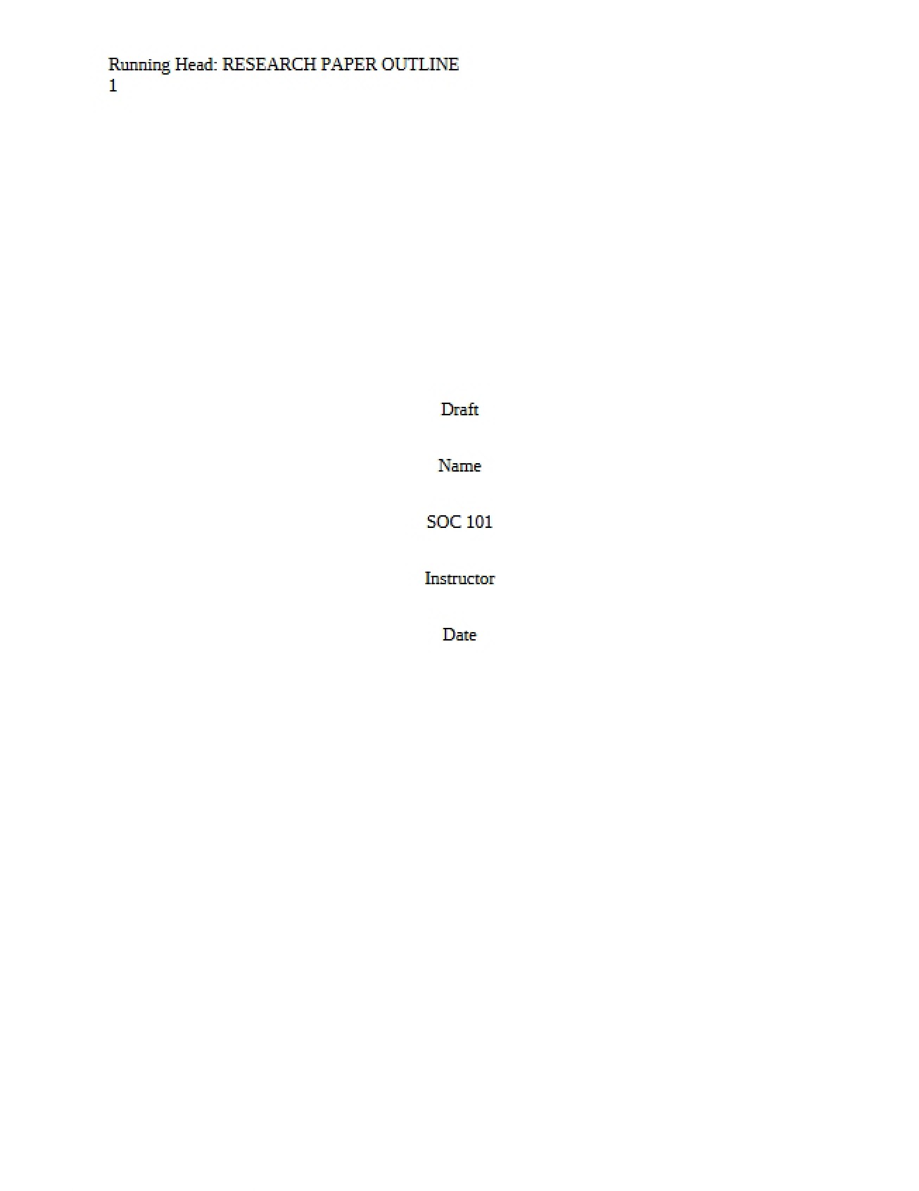 Preliminary Draft