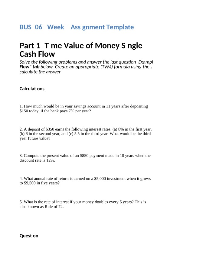 Week 2 Assignment Template - BUS3062
