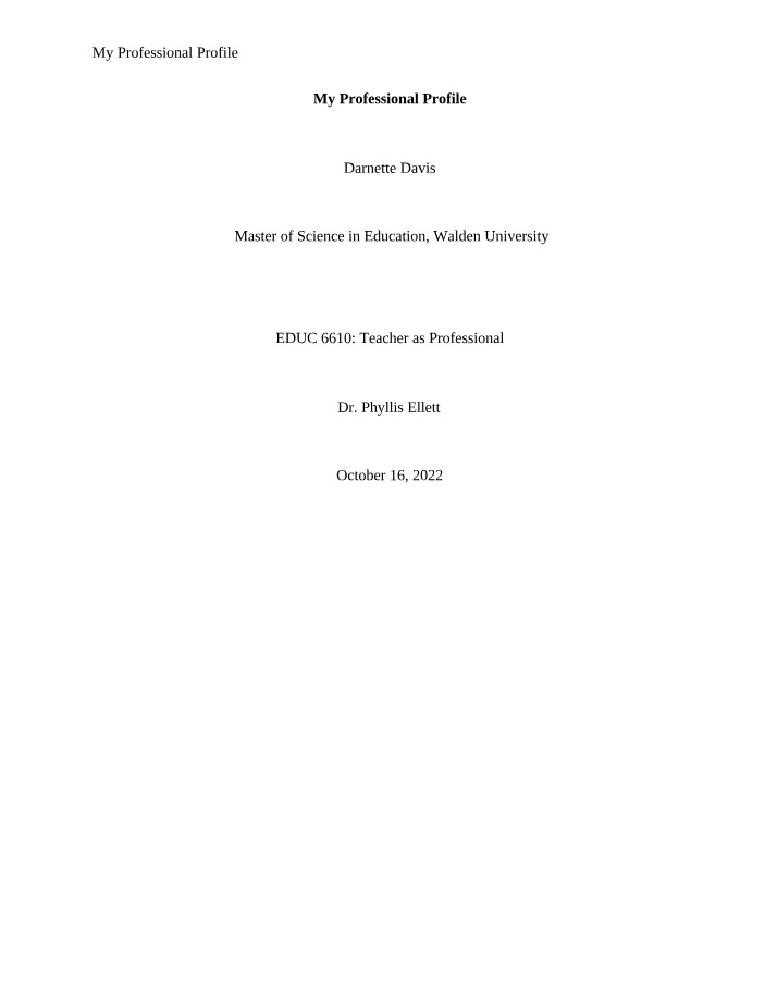 EDUC6610 Assignment - Davis, D