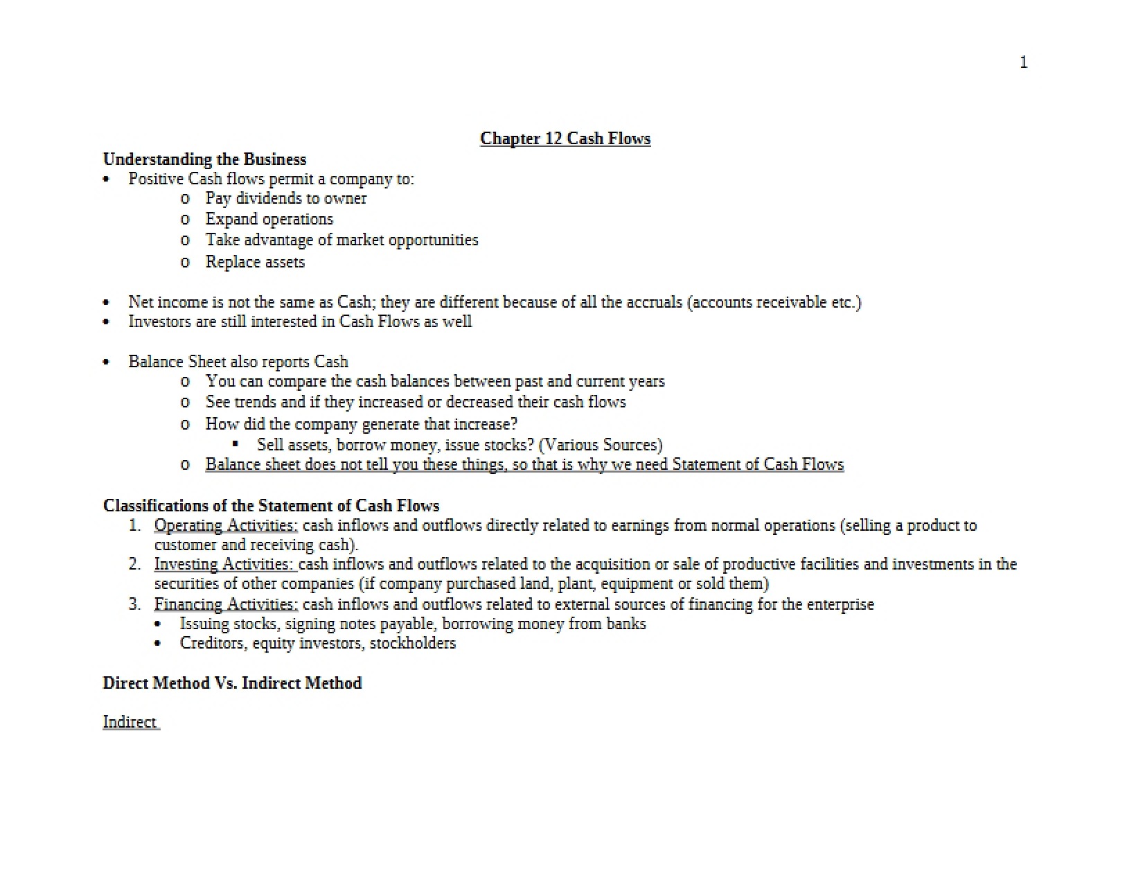 Cash Flows Chapter 12
