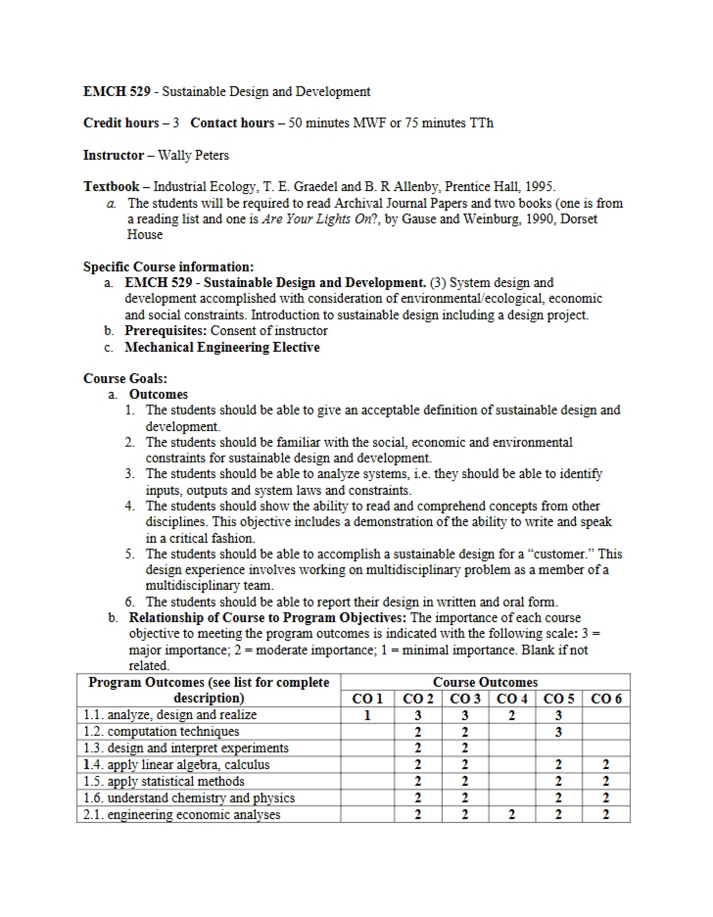 Syllabus for EMCH 529