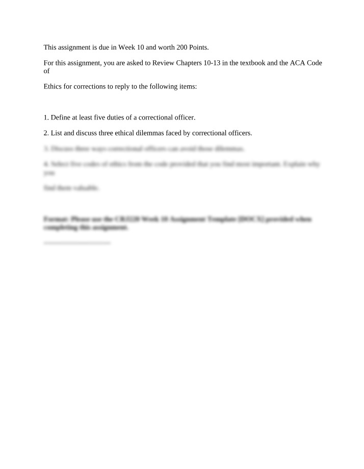 CRJ 220 Assignment - Week 10