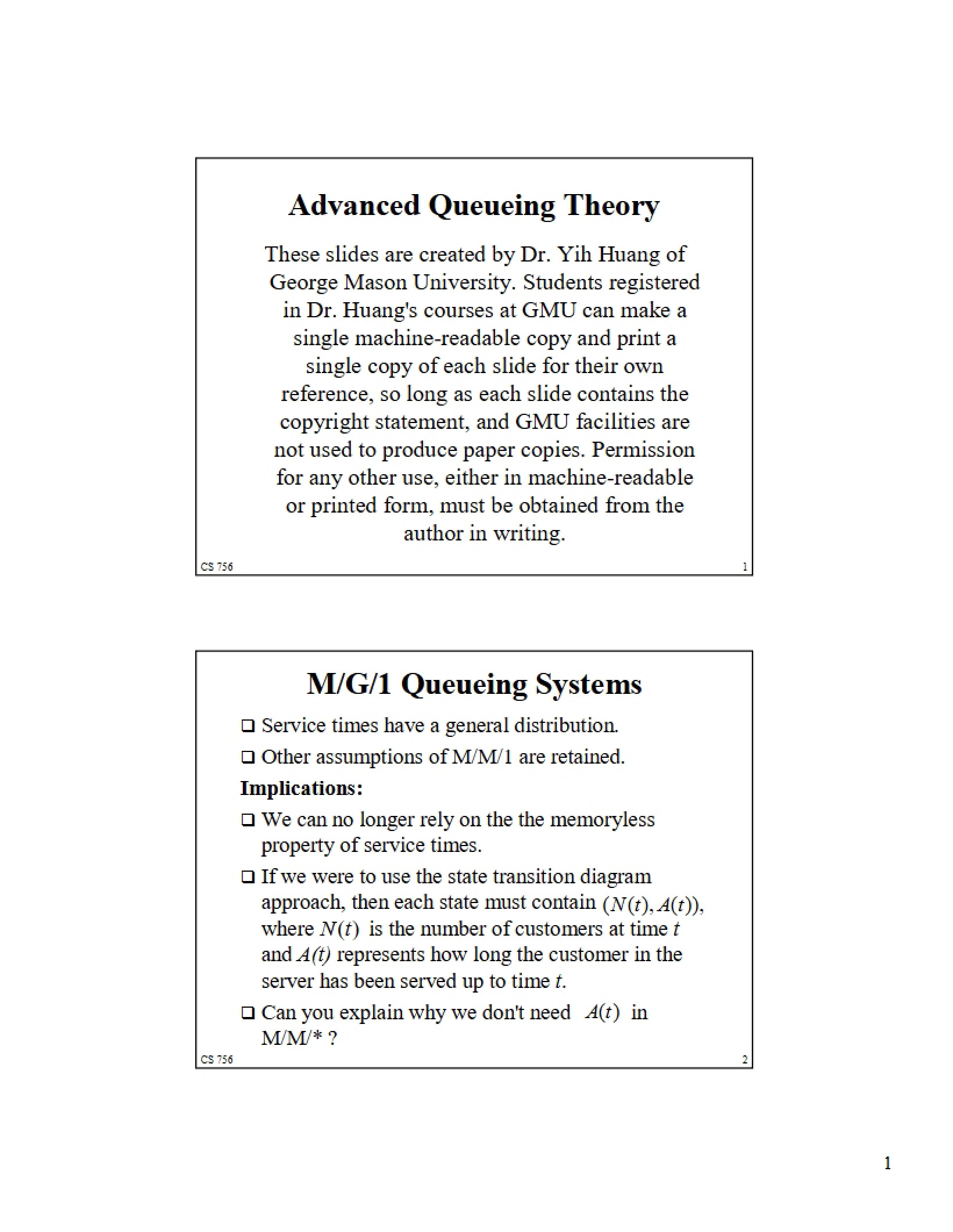 Queueing Theory Advanced Concepts