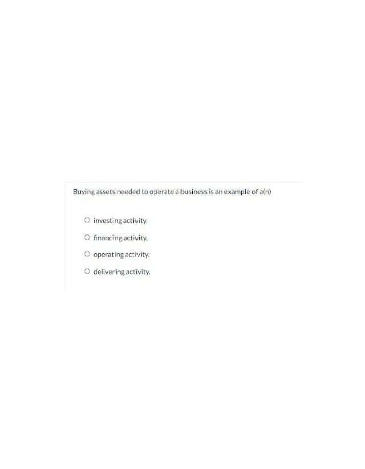 Investing Activities in Business Operations