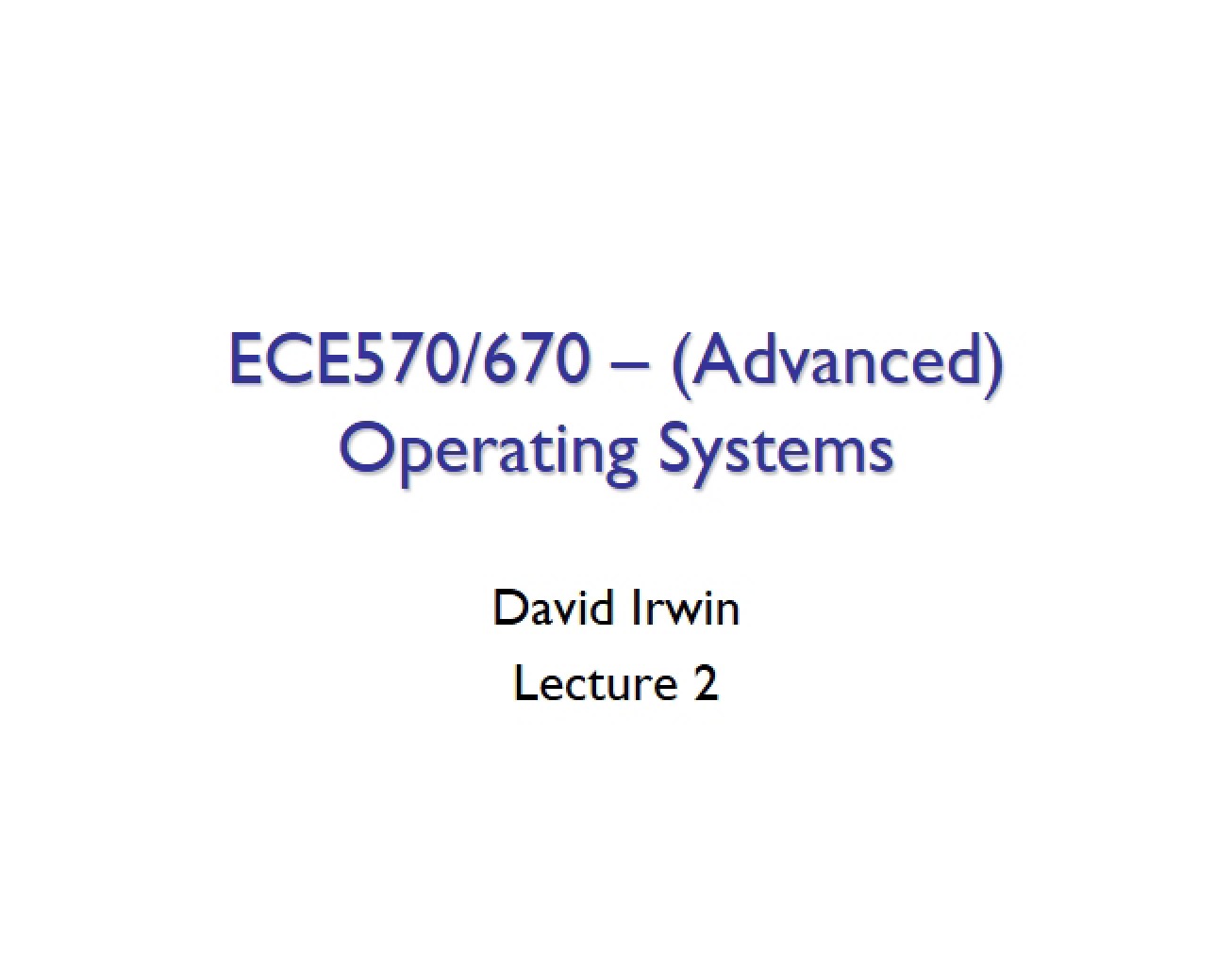 OS Lecture 2