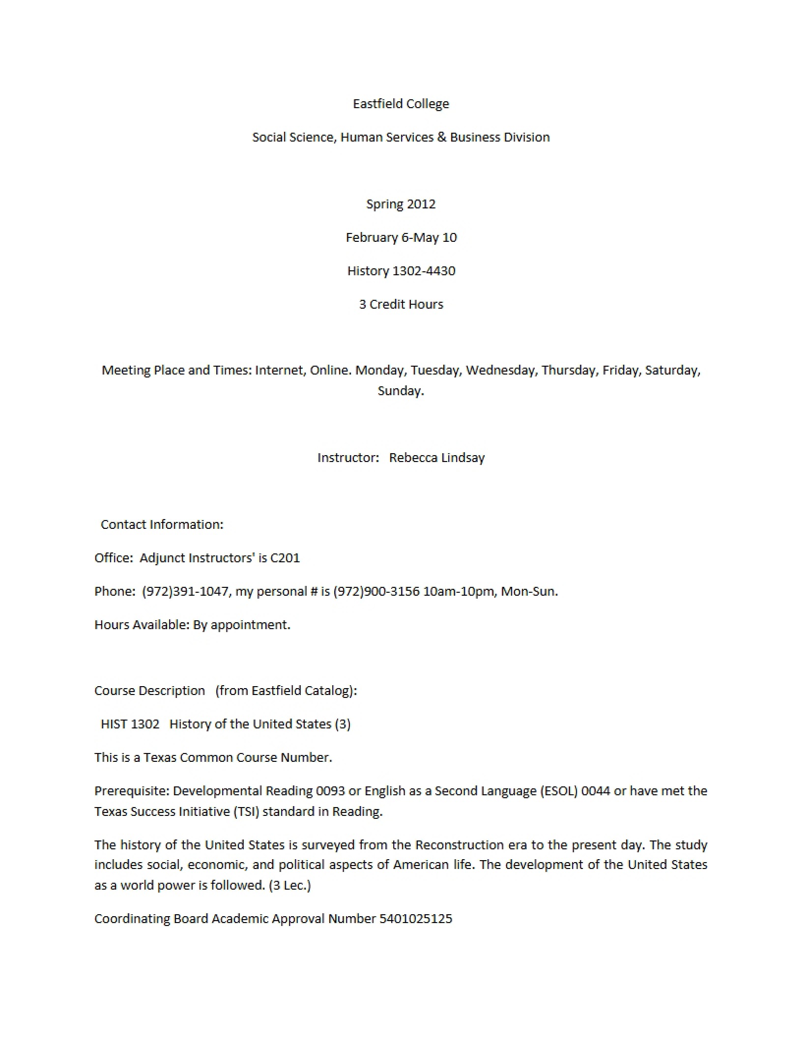 Syllabus - 11 Pages