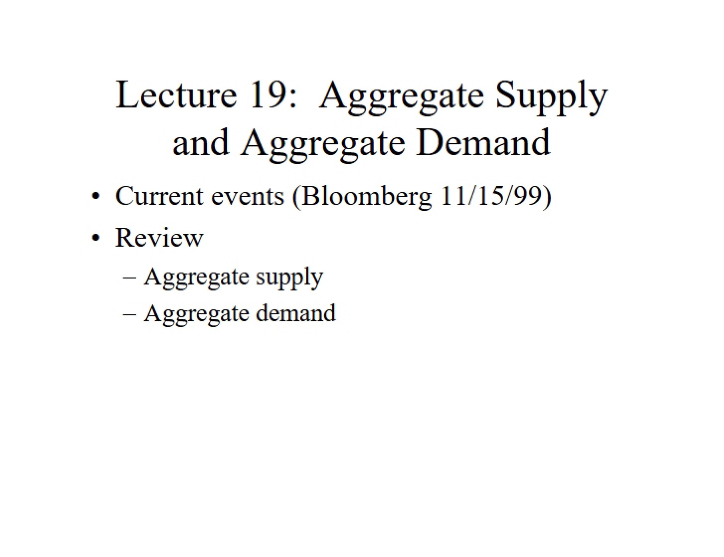 SupplyDemand in Aggregate