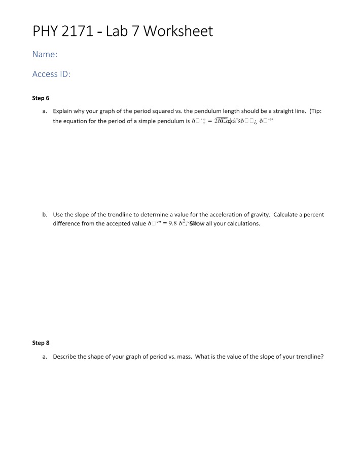Worksheet for Lab 7