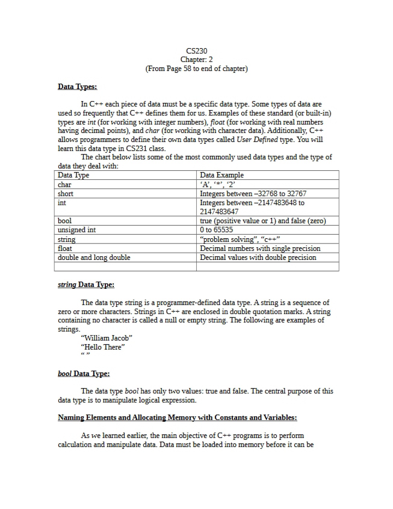 Introduction to Data Types in Computing