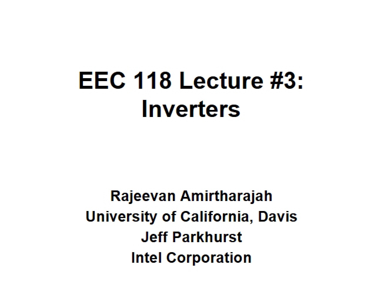 Inverter Circuits