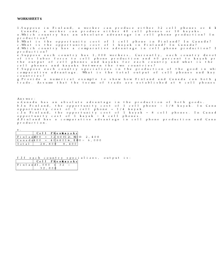 Worksheet Number 6