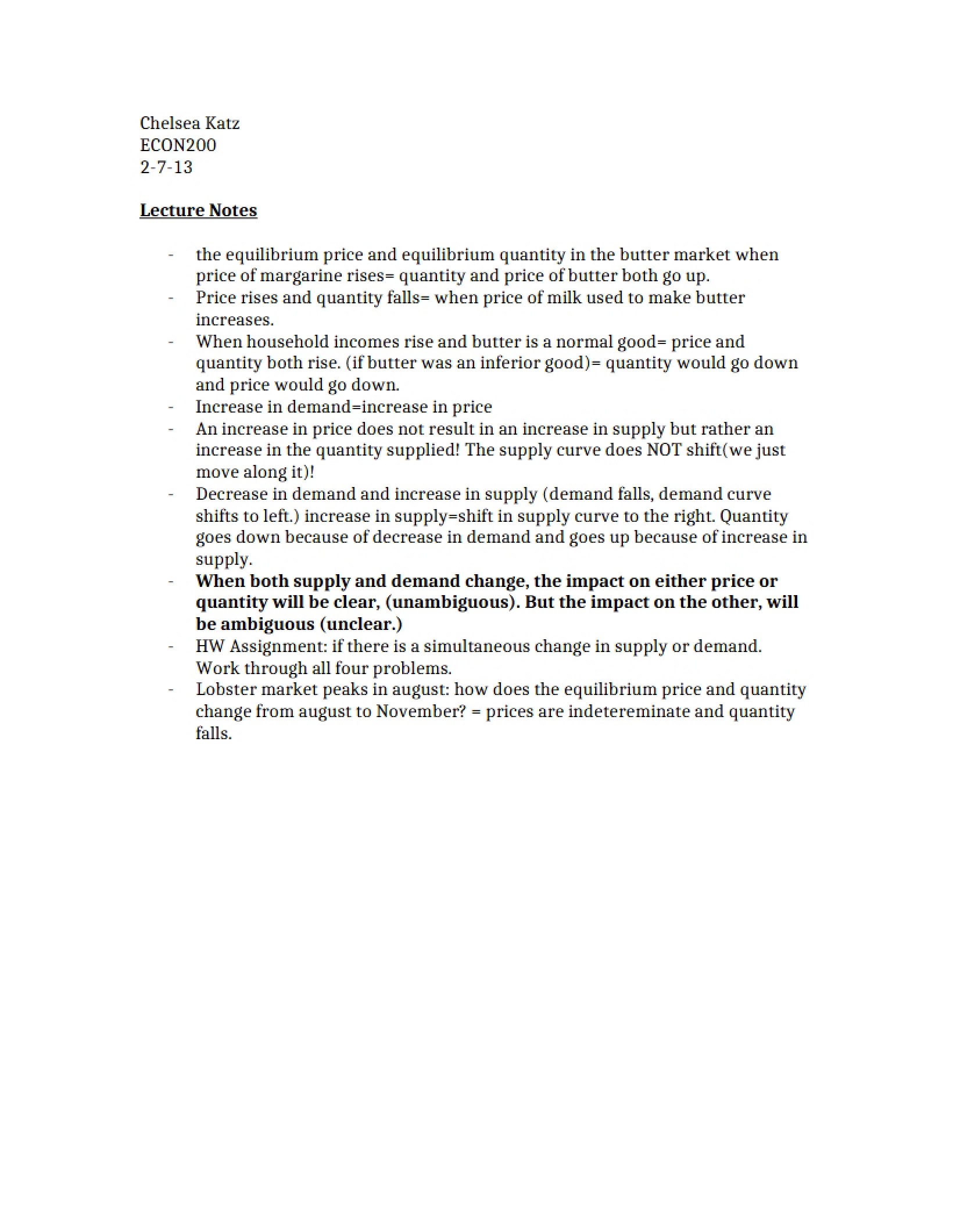 ECON 200 Lecture Notes (Set 2)