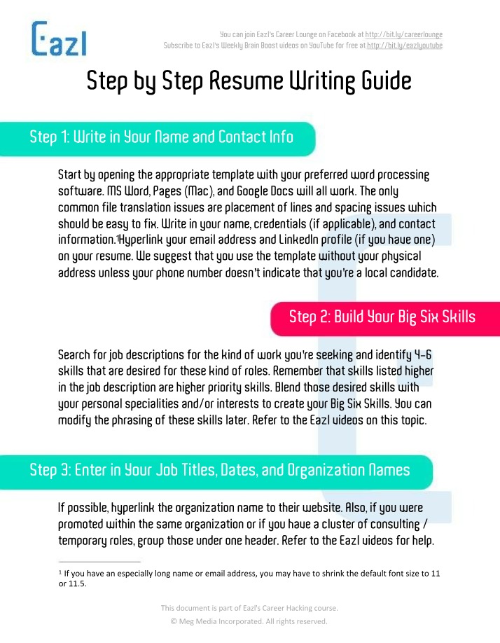 Writing a Great Resume - Step by Step Guide (2018)